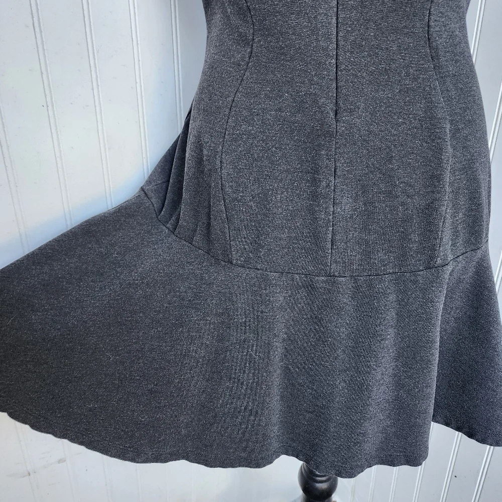 Michael Kors Made in Italy Charcoal Gray Dress Designer Luxury Women Flare Sz 10